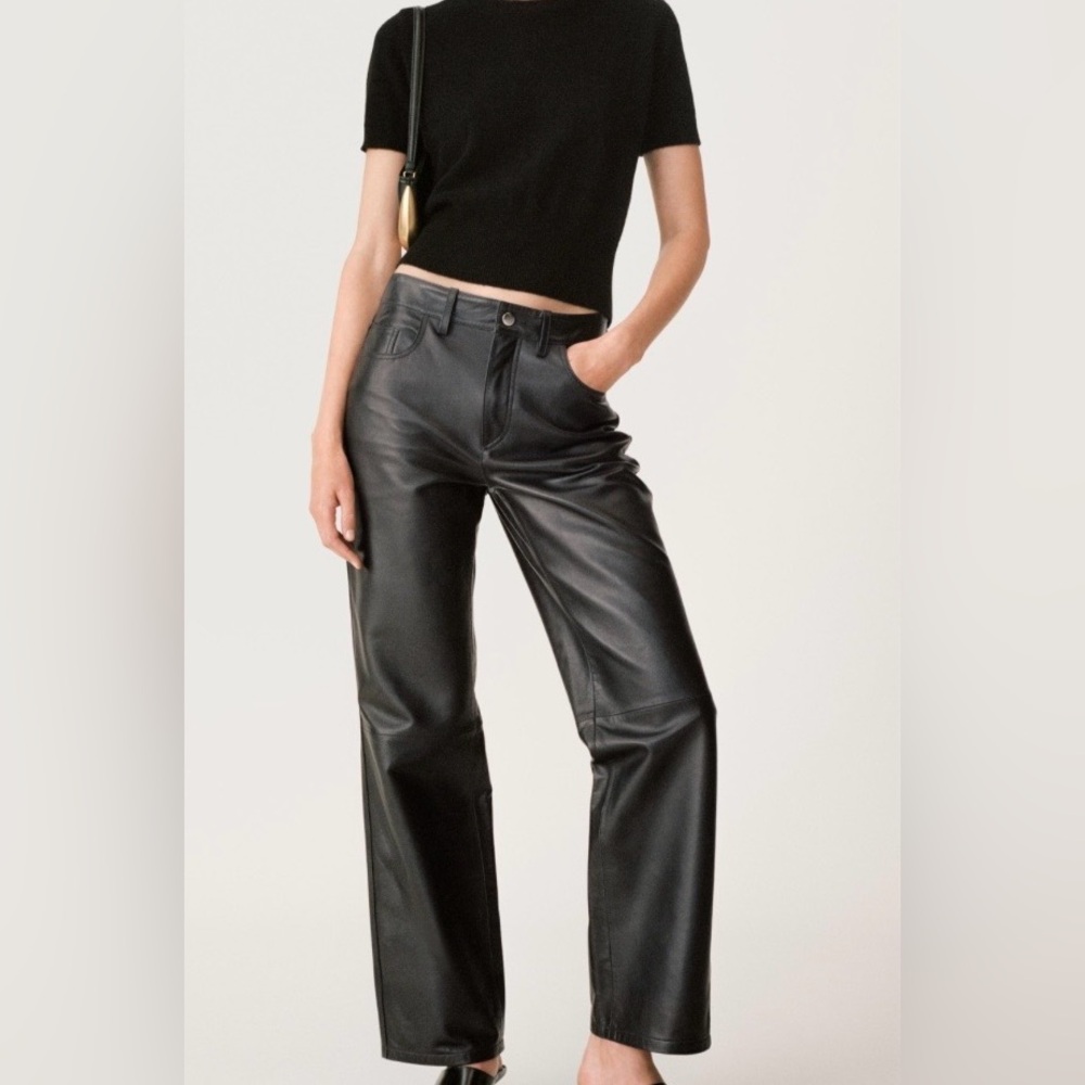 Zara Black Leather Pants
